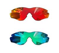 Combine8 Ploarized Replacement Lenses for Oakley M2 Frame OO9212/M2 Frame XL OO9343/M2 Frame Asian Fit Sunglasses - Fire Red + Green