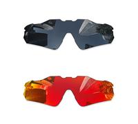 Combine8 Ploarized Replacement Lenses for Oakley Radar EV Pitch OO9211 Sunglasses - Black + Fire Red