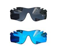 Combine8 Ploarized Replacement Lenses for Oakley RadarLock Path Vented/RadarLock Path Vented Asian Fit (AF) OO9206 Sunglasses - Black + Ice Blue