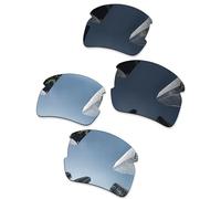 Combine8 Polarized Replacement Lenses for Oakley Flak 2.0 XL OO9188 Sunglasses, Black + Silver Titanium, 59 mm