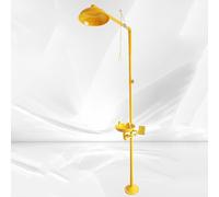 Combined Emergency Eye Wash Station& Shower Set, 304 Stainless Steel Eyewash Station Shower, for Outdoor Factory Lab(Yellow) (Yellow)