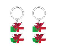 Combined Flag of England And Wales Custom Keychains for Men Women Funny Key Chain Accessory Backpack Purse Bag Charms Gifts