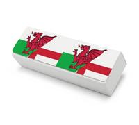 Combined Flag of England And Wales Funny Glasses Case Hard Shell Eyeglasses Case Protector with Cleaning Cloth for Women Men