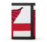 Combined Flag of England And Wales Printed Trifold Wallets Front Pocket Wallet With ID Window Gifts for Men And Women