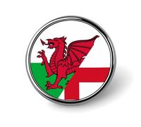 Combined Flag of England And Wales Round Brooch Pin Lapel Pins Tie Suit Dress Accessories Wedding Birthday for Men Women