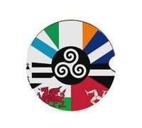 Combined Flag of The Celtic Nations Car Cup Holders Coasters 1PCS