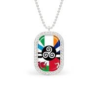 Combined Flag of The Celtic Nations Custom Photo Necklace Personalized Picture Pendant Memory Jewelry for Women