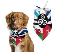 Combined Flag of The Celtic Nations Cute Dog Bandanna Scarf Printed Adjustable Triangle Pet Kerchief for Dogs And Cats