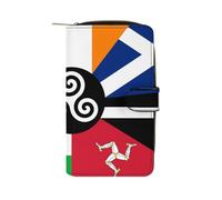 Combined Flag of The Celtic Nations Funny Long Slim Bifold Wallet Card Holder Purse with Buckle for Men Women