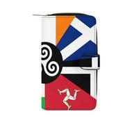 Combined Flag of The Celtic Nations Long Zippered Pouch Slim Clutch Organizer Purse Money and Credit Card Holder for Men Women