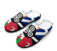 Combined Flag of The Celtic Nations Men's Cotton Slippers Memory Foam Warm House Shoes for Indoor Outdoor 13-14（46-47）