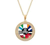 Combined Flag of The Celtic Nations Personalized Picture Necklace Photo Pendant Custom Memorial Jewelry for Women