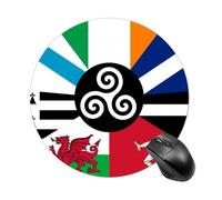 Combined Flag of The Celtic Nations Round Gaming Mousepad Rubber Base Desk Mat for Office Laptop Computer