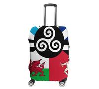 Combined Flag of The Celtic Nations Travel Luggage Cover Printed Suitcase Protector for Business Holiday Fits 19-32 Inch Luggage