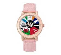 Combined Flag of The Celtic Nations Women's Custom Watch Fashion Soft Strap Wristwatches Gifts for Birthdays Valentine's Day
