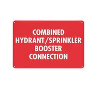 Combined Hydrant Sprinkler Booster Connection Sign Sign, 8 X 12 Grade Reflective Sheeting Rust Free Aluminum, Weather Resistant, Waterproof, Easy To Mount