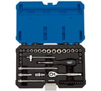 Combined MM/AF Socket Set, 1/4" Sq. Dr. (40 Piece)