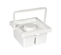 Combined Paintbrush Care Unit Solvent Resistant Design with Lid and Carrying Handle 6.5x6.5x3.5 Storage Framework Brush Cleaning Basin with Storage