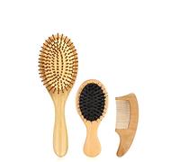 Combing Brush for Men and Women Hair Comb Air Cushion Comb Mane Comb 3 Pieces Bamboo Scalp Massage Air Cushion Mahogany Comb Household Items for Men and Women Barber Comb