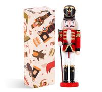 COMBIUBIIU Christmas Decorations Nutcracker Soldiers,12 inch Wooden Traditional Nutcracker Figures,Festive Collectible Ornament Gift for Thanksgiving Christmas Decor（Gun）