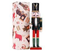 COMBIUBIU 30CM Wooden Nutcracker Christmas Decorations,Wooden Nutcracker Figures,Festive Collectible Christmas Party for Home Fireplace Xmas Tree Decoration(Green)