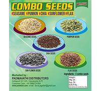Combo 250gms Healthy Eating (Chia, Sunflower, Pumpkin, Sesame, Flax Seeds), Seeds Healthy, Seeds Mixture, Seeds Combo - Each 50 g