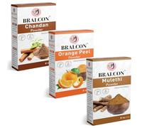 Combo-300g(100g x 3 Pack)|Chandan Powder, Orange Peel Powder, Liquorice/Mulethi Powder for Face Pack, Skin Care, Hair Growth|Face Cleanser| Glowing skin