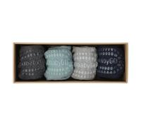 Combo Box 4 Non-slip Bamboo Socks Blue 17/19