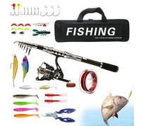 Combo Fishing Rods And Reels,Combo Fishing Rod - Telescopic Lightweight Freshwater Fishing Rod,Portable Saltwater And Freshwater Fishing Equipment,Fishing Equipment