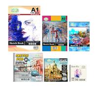 Combo of Artist’s Sketch Pad Spiral Bound, Hardback Drawing Pads White Drawing Artist 130GSM Paper Sketch Book for Kids, Professionals, Drawing and Sketching (Combo of Sketch Pad)