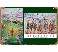 COMBO: Official Posters of the 148th Kentucky Derby and Kentucky Oaks (2022) Horse Racing Posters Vintage Metal Signs,Funny Poster Sign Wall Art Decor Plaque for Musical Man Cave Farmhouse Bar Pub