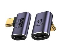 Combo Pack 40Gbps USB C 90 Degree Right Angle Adapter Kit with 240W Power Delivery, Usb Type c 90 Angle Adapter, USB4 Male to Female Mid-Bend Adapters, Enhanced Connectivity for Laptop and Smartphone