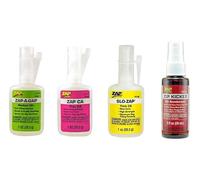 COMBO PACK - ZAP KICKER PT715 And Medium PT02 Super Thin PT08 PT20 Thick CA Glue