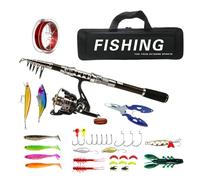 Combo Rod and Reel Combo, Fishing Rods and Reels Combo,Telescopic Rod and Reel Combos for Saltwater Fishing | Portable Freshwater and Saltwater Fishing Set, PES Equipment