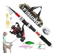 Combo Rod and Reel, Rod and Reel Complete Set of | Outdoor Equipment Perch Baits Accessories Kit with Carry Bag for Trout Cat, Crappie