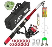 Combo Rod and Reels, for Telescopic and Portable with Rod Combo | For Boats Trolling High Sea Salt Water River Lake Beach Camping