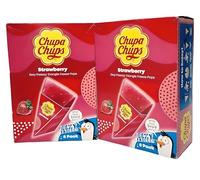 Combo Strawberry Freeze Pops Chup Chups Easy Freezy Triangle Ice Pops, Bundle Pack of 2 (8 Pops per Pack)