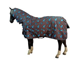 Combo Turnout Rug Duck Print - Waterproof Breathable Travel Rug with Neck - Cob Full Protective Fields Yard And Stable (6’0, Grey 0g)