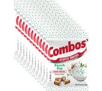 COMBOS Ranch Dip Baked Pretzel Stuffed Snacks, 180ml Bag (Pack of 12)