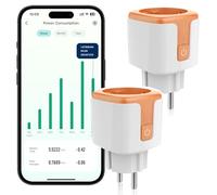 Comboss WLAN Socket 16 A with Current Measurement Socket Smart Socket WiFi Socket Smart Plug Energy Cost Meter Voice Control Timer/Schedule (Pack of 2)
