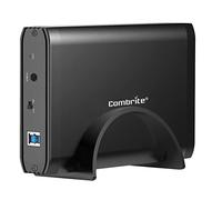 Combrite 3.5 Inch External Hard Drive Enclosure USB 3.0 for 3.5" SATA III HDD, Aluminium Metal Case, For Windows, Mac OS, PC, Laptop, PS4/5, XBox - Vertical Stand and 12V 2A UK Power Adapter