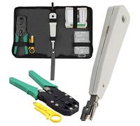 Combrite Ethernet Network Tool Kit LAN RJ11 RJ45 Cat5e TV Cable Tester Crimp Stripper Tool Set