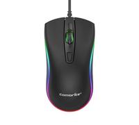 Combrite M42 USB Wired Optical Mouse With Comfort Rubber Scroll Wheel & RGB Colourful LED, Adjustable DPI, For PC And Laptops, Windows, Mac OS, Linux Plug And Play - Black (M42)