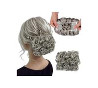 Combs Messy Bun Hair Piece Curly Dish Buns Extension Thick Chignon Hairpiece Clip in Ponytail Scrunchies Pieces for Women Elegant or Chic Look(Dimgrey)