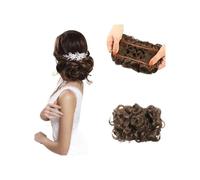Combs Messy Bun Hair Piece Curly Dish Buns Extension Thick Chignon Hairpiece Clip in Ponytail Scrunchies Pieces for Women Elegant or Chic Look(8)