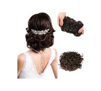 Combs Messy Bun Hair Piece Curly Dish Buns Extension Thick Chignon Hairpiece Clip in Ponytail Scrunchies Pieces for Women Elegant or Chic Look(4)