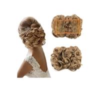 Combs Messy Bun Hair Piece Curly Dish Buns Extension Thick Chignon Hairpiece Clip in Ponytail Scrunchies Pieces for Women Elegant or Chic Look(12T24)