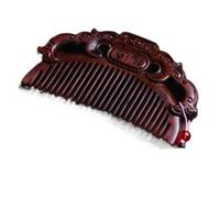 Combs,Wood wide tooth comb,12cm Natural Sandalwood Comb Portable Mahogany Chinoiserie Carved Massage Comb