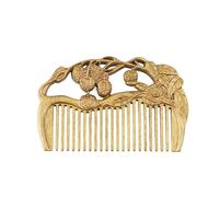Combs,Wood wide tooth comb,13.5cm Nanmu Comb Chinese Style Duozi Duofu Comb Massage Comb