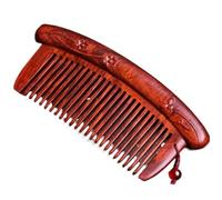 Combs,Wood wide tooth comb,13cm Chinoiserie Carved Massage Comb Natural Sandalwood Comb Portable Mahogany